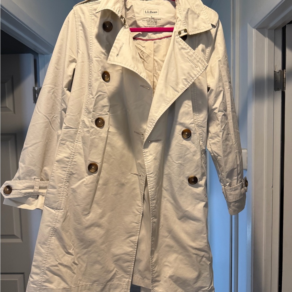 L.L. Bean Women's Off-White Trench Coat